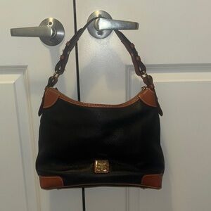 Dooney & Bourke Black and Tan Shoulder Bag